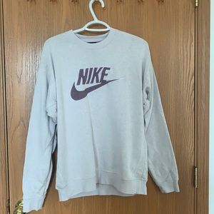 Nike grey sweater with purple Nike logo